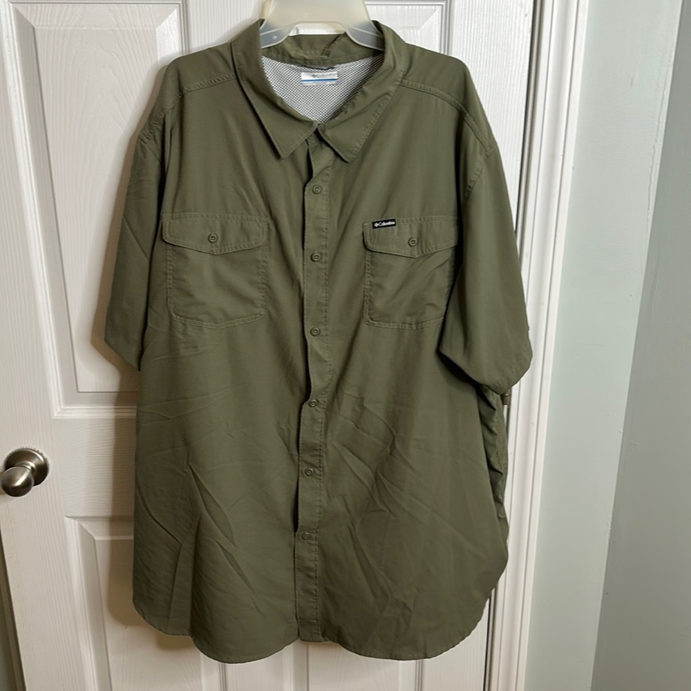 Men’s Columbia Silver Ridge short sleeve fishing shirt 4XL GUC